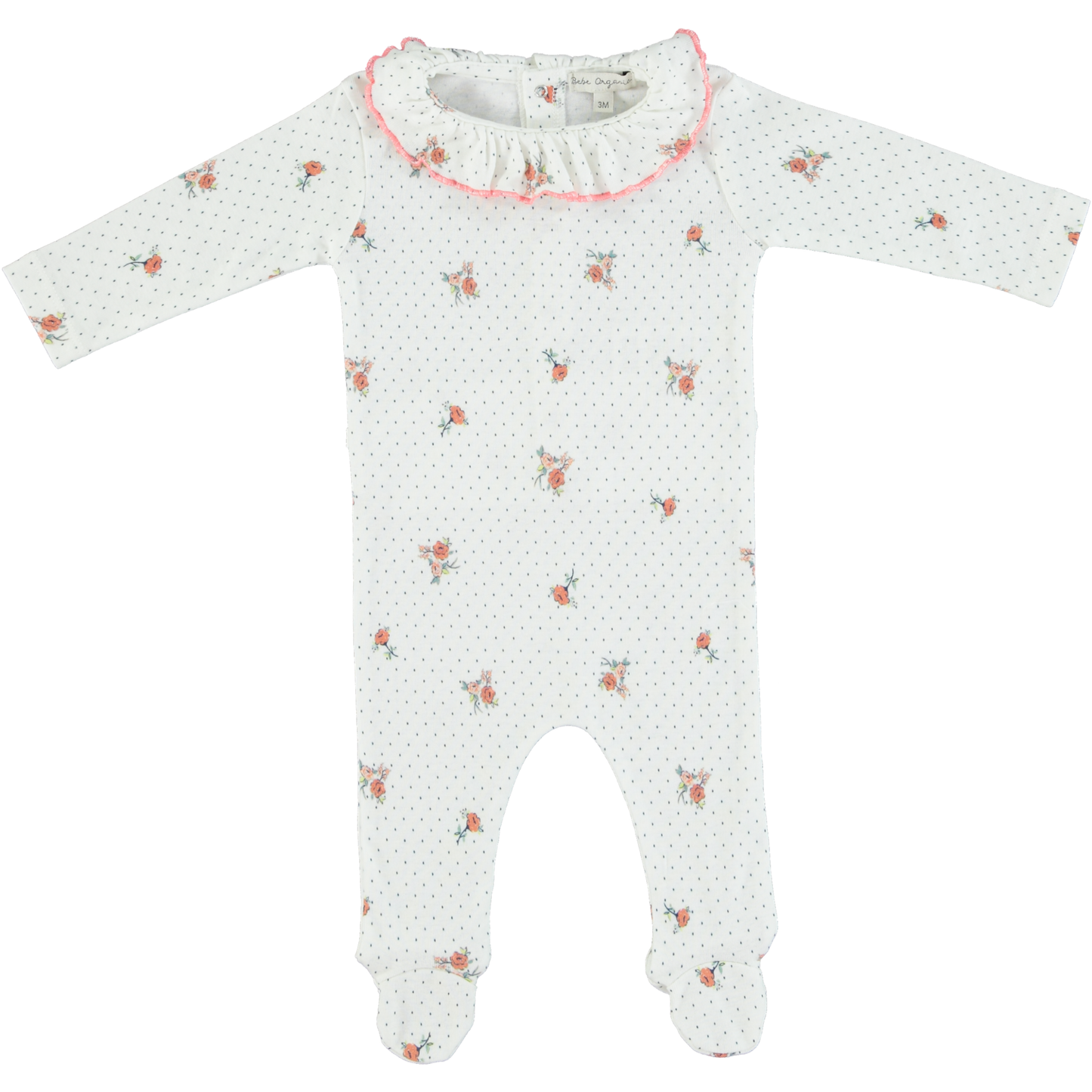 Bebe Organic Ida Vintage Floral Collar Footie