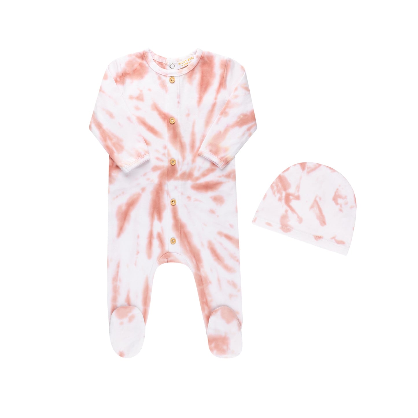 Tricot Bebe Tie Dye Footie and Hat