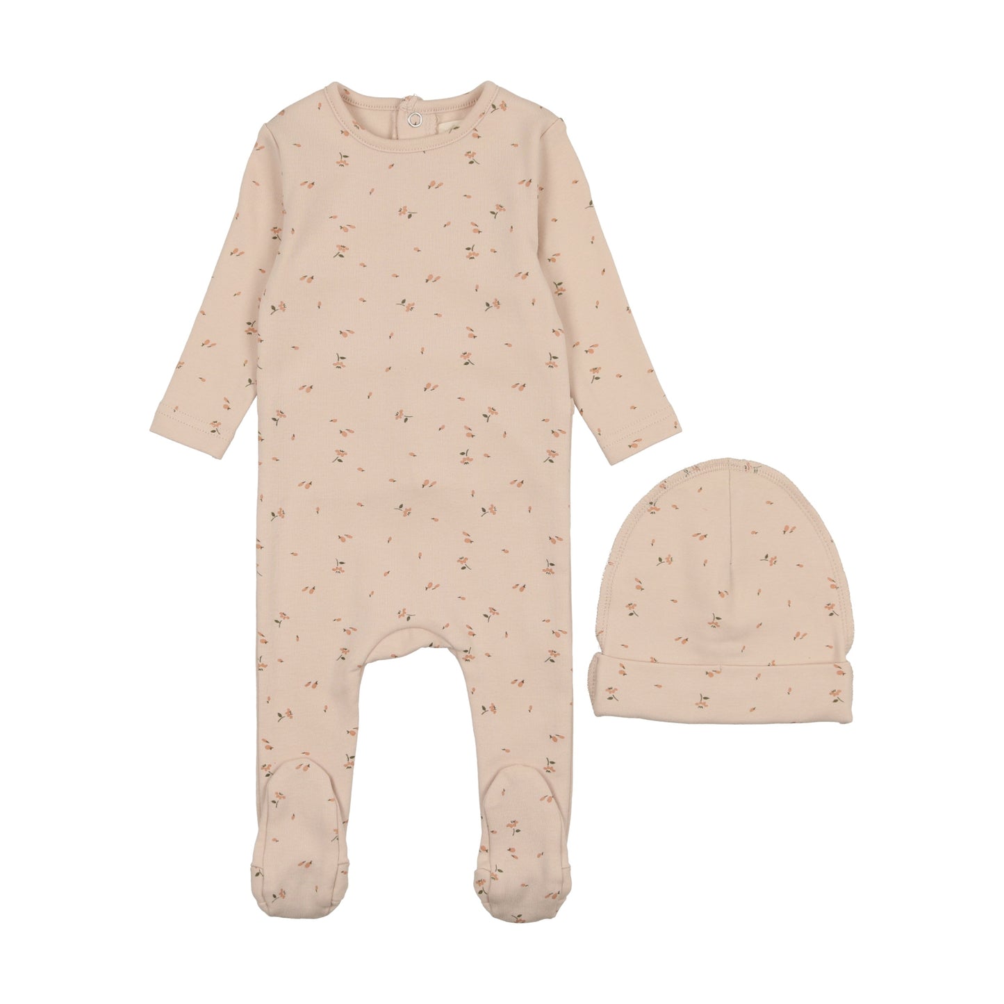 Mema Knits Floral Footie Set