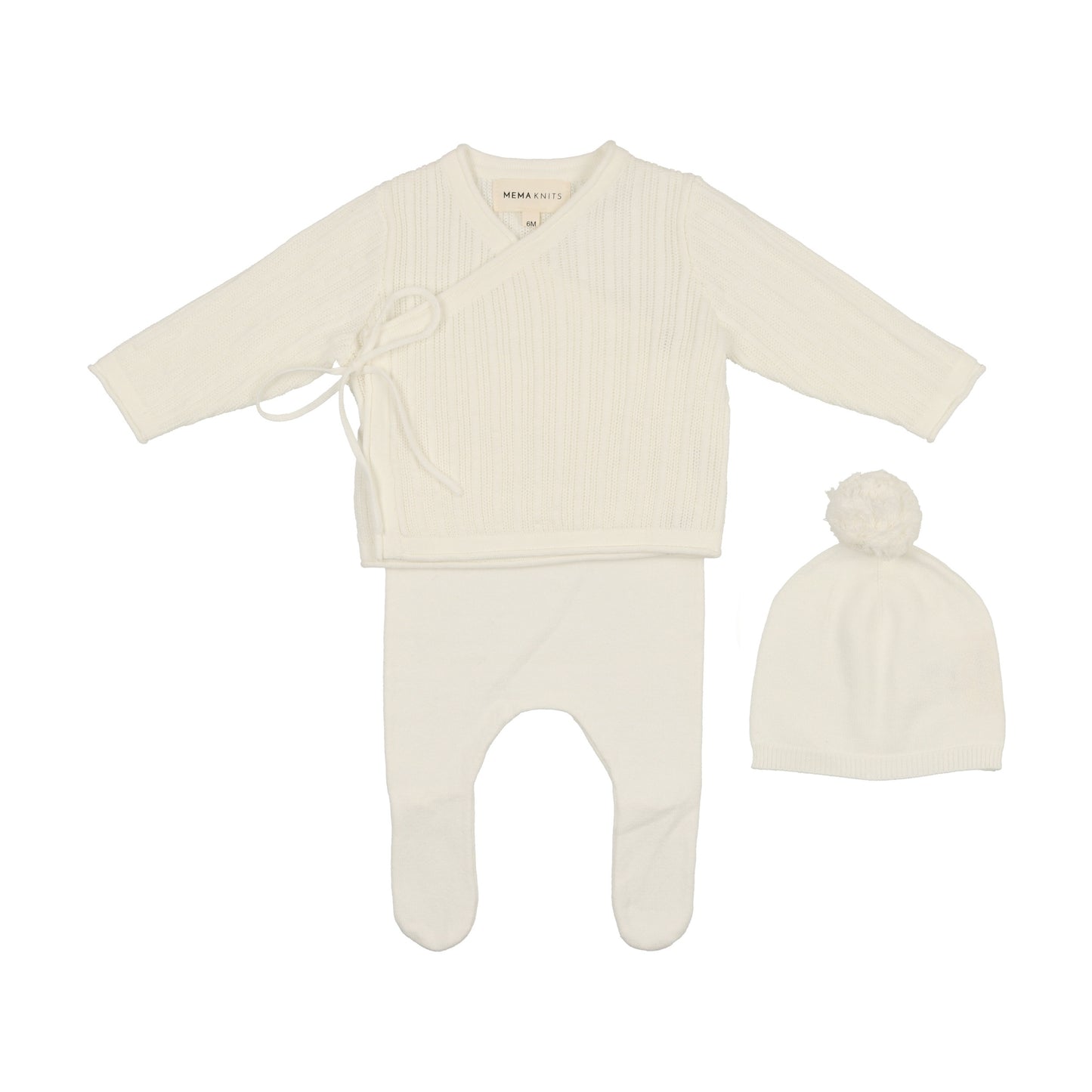 Mema Knits Pointelle Two Piece Set + Bonnet