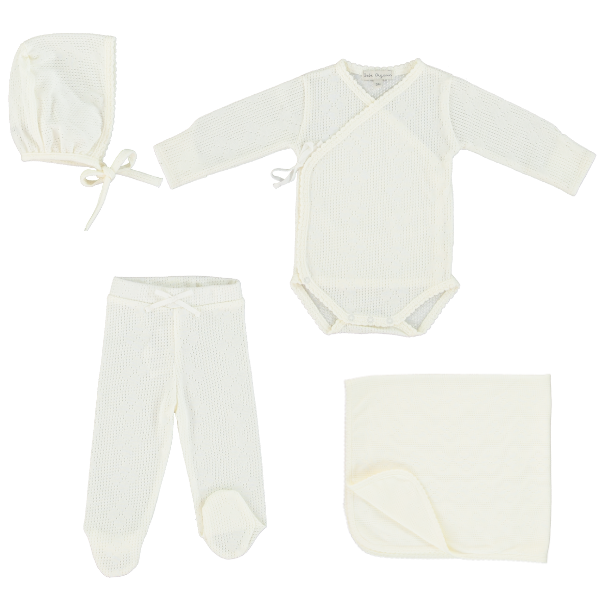 Bebe Organic Pearl Blooms Wrap 3Pc Set With Blanket