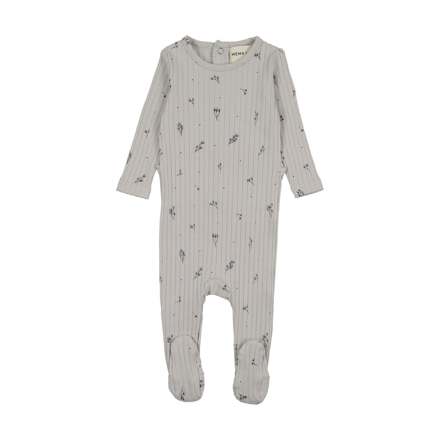 Mema Knits Rib Floral Print Footie