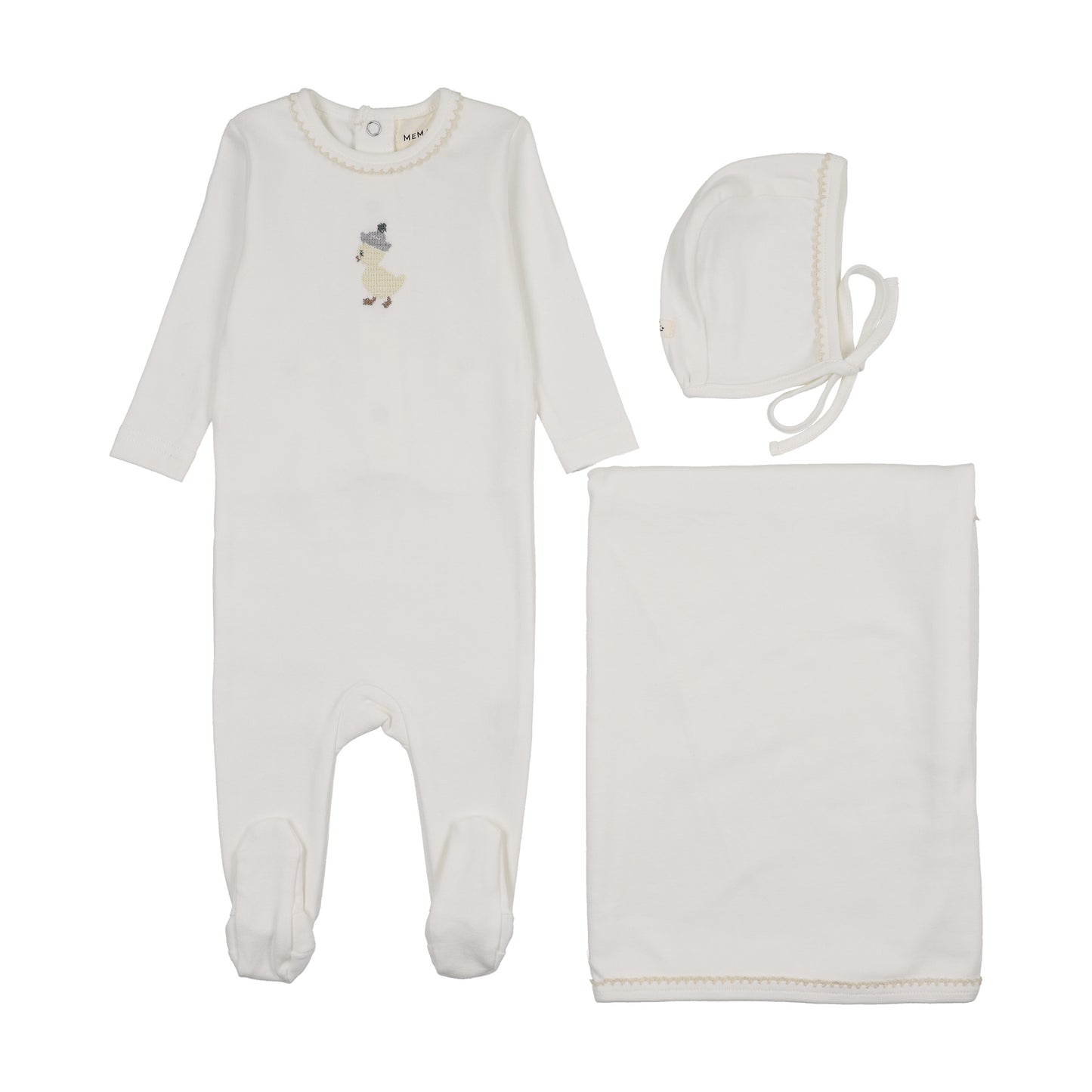 Mema Knits Embroidered Layette Set