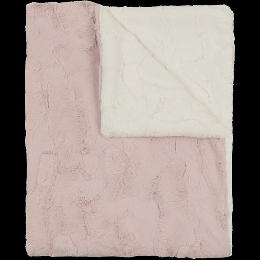 Peluche Lux Fur Icy Rose and Natural Blanket