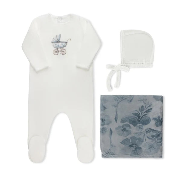 Tricot Bebe Watercolor Carriage Velour Layette Set