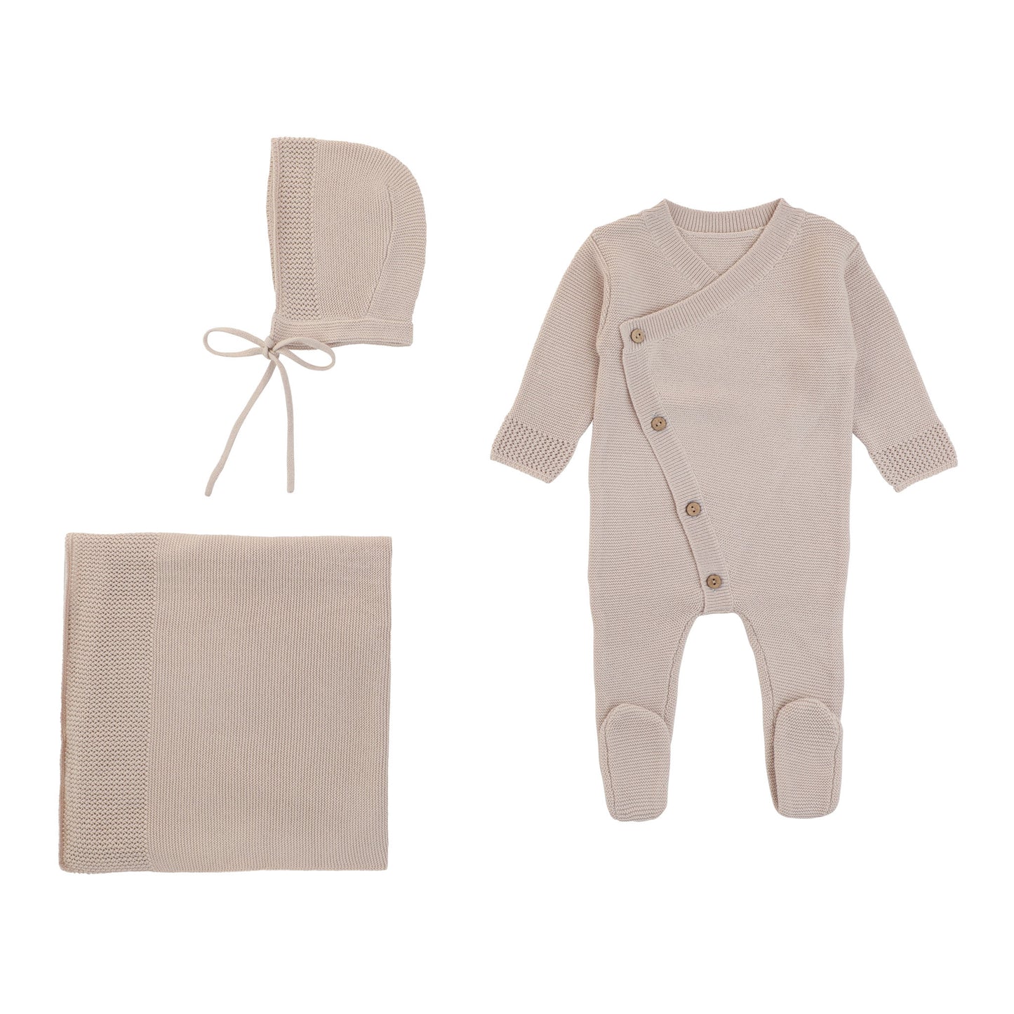 Rompp Eyelet Trim Knit Layette Set