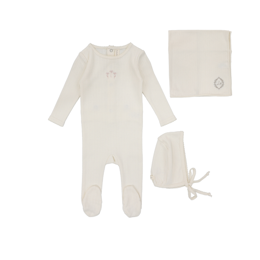 Lilette Striped Pointelle Layette Set