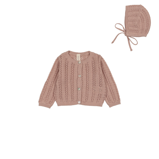 Lilette Crochet Knit Shrug + Bonnet