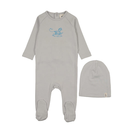 Mema Knits Horse Rocker Footie Set