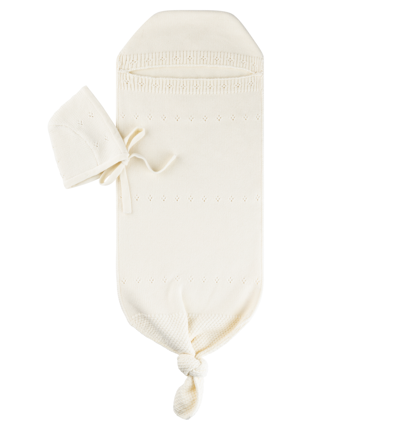 Peluche Pointelle Knit Cocoon & Bonnet