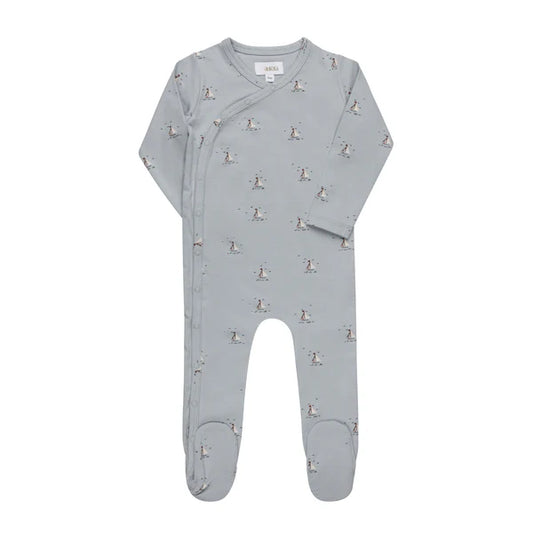 Aurora Jersey Cotton Floral/Nautical Print Footie