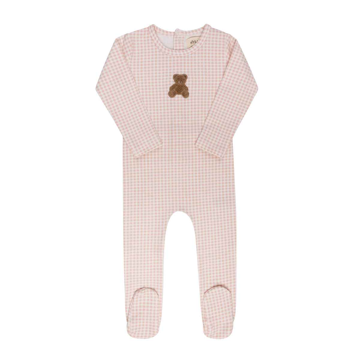 Ely's & Co. Gingham Teddy Footie