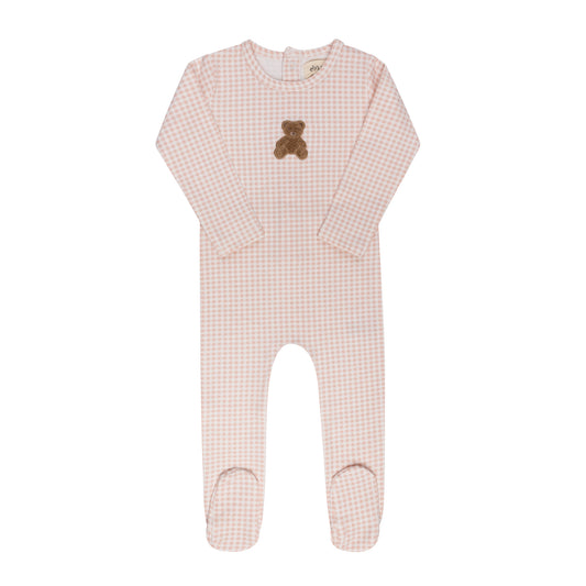 Ely's & Co. Gingham Teddy Footie