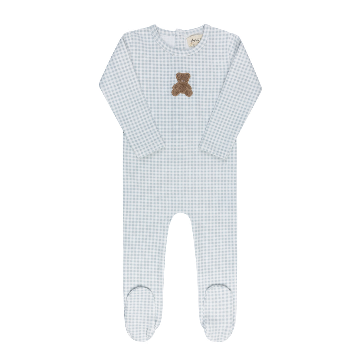 Ely's & Co. Gingham Teddy Footie