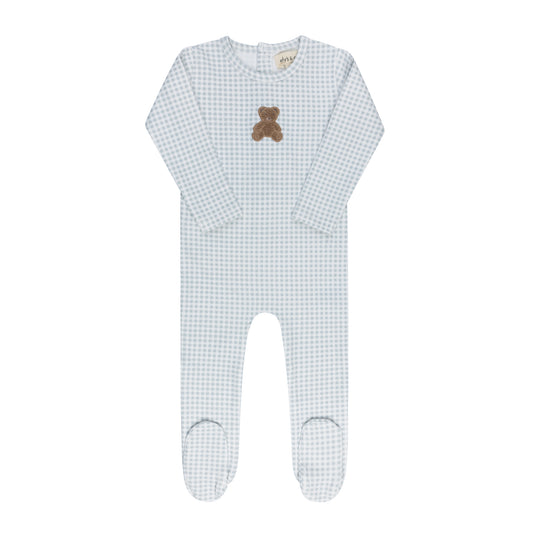 Ely's & Co. Gingham Teddy Footie