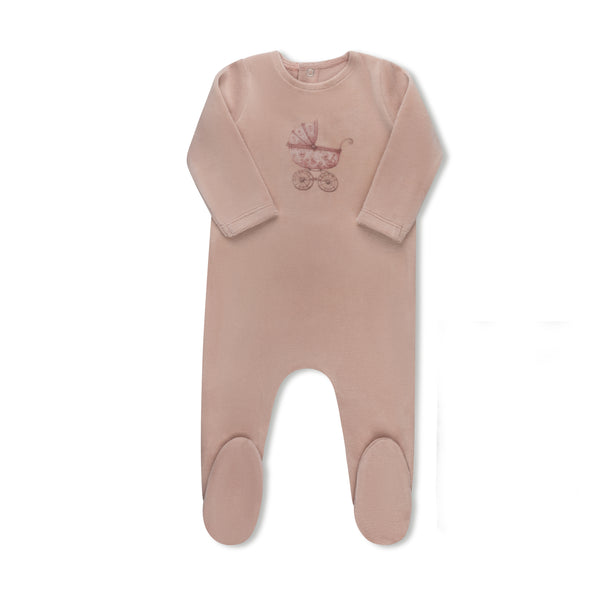 Tricot Bebe Watercolor Carriage Velour Footie