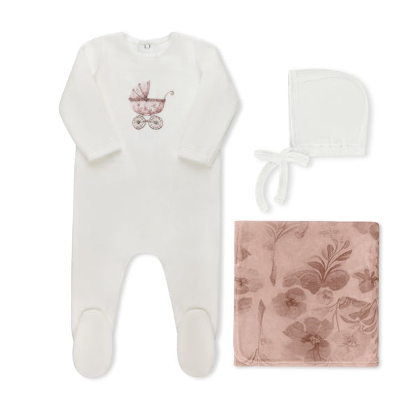Tricot Bebe Watercolor Carriage Velour Layette Set