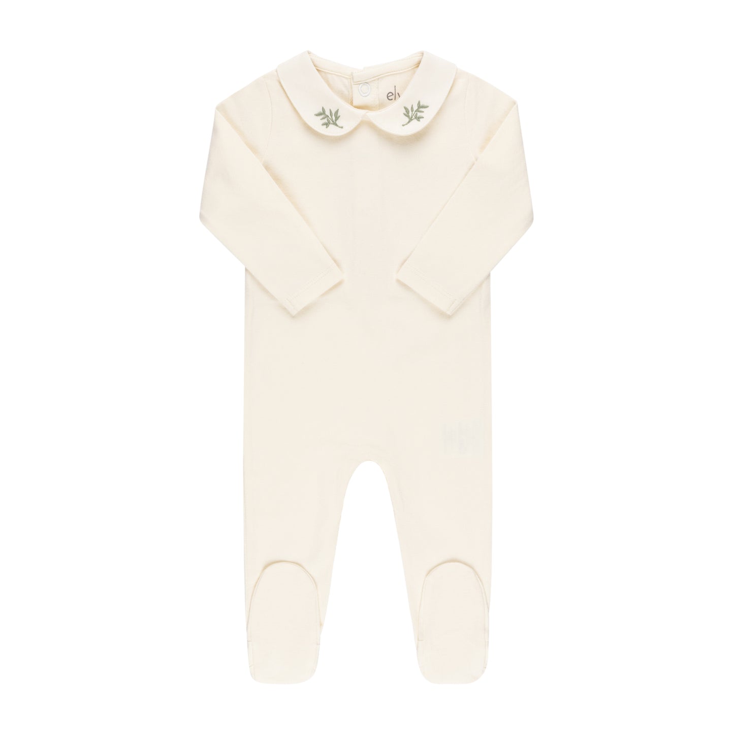 Ely's & Co. Jersey Cotton Embroidered Collar Footie