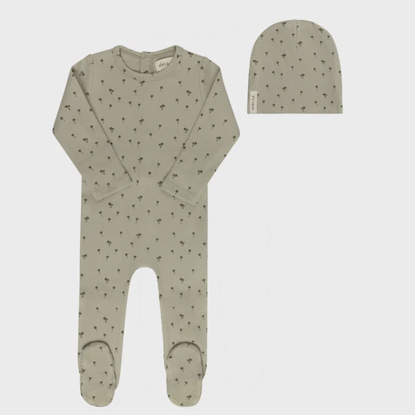Ely's & Co. Ribbed Printed Palm Footie Set