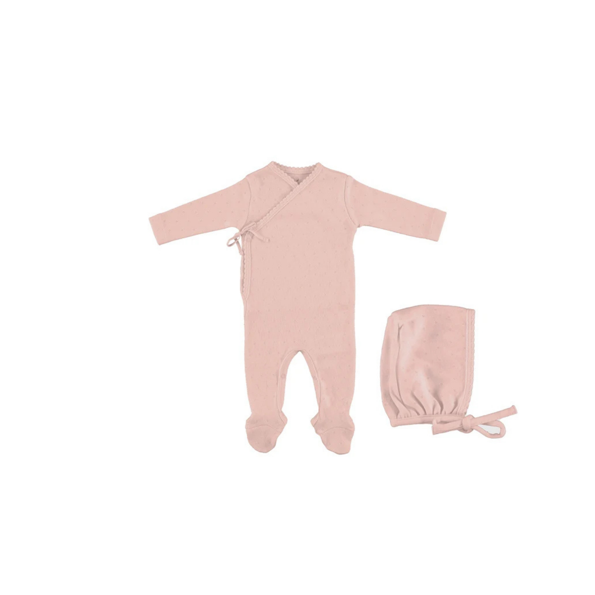 Bebe Organic Bebe Wrap Pointelle Overall Footie Set Aw26