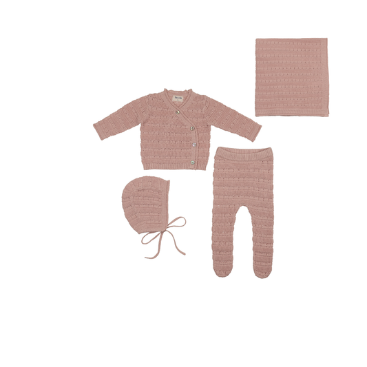 Bee and Dee 2 Piece Knit Set + Blanket