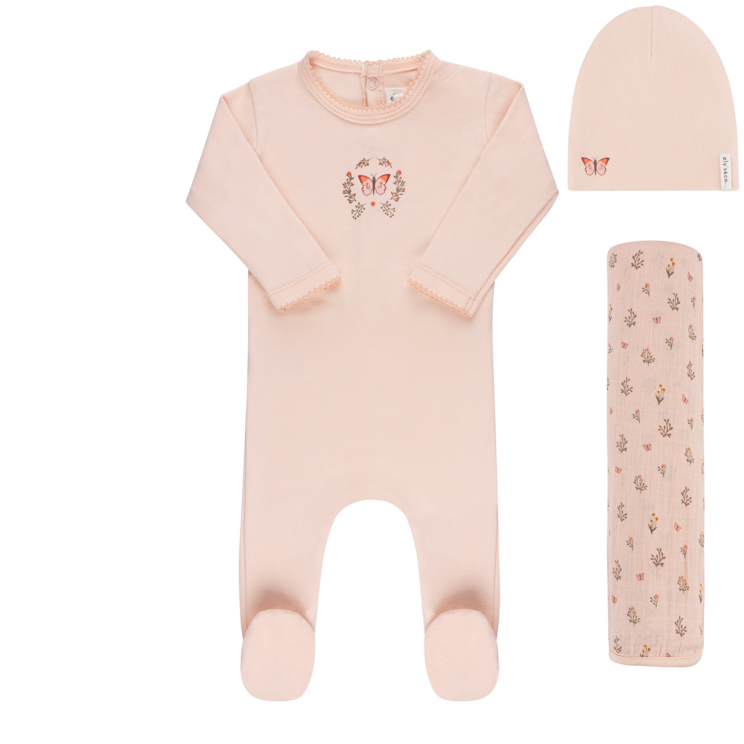 Ely's & Co. Garden Floral Center Layette Set