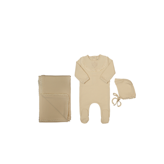 Bee and Dee Embroidered Vintage Ruffle Layette Set