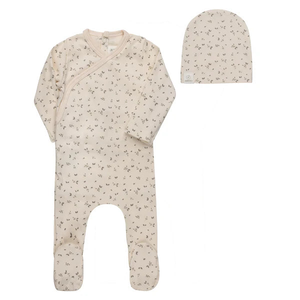 Aurora  Floral Rib Footie Set