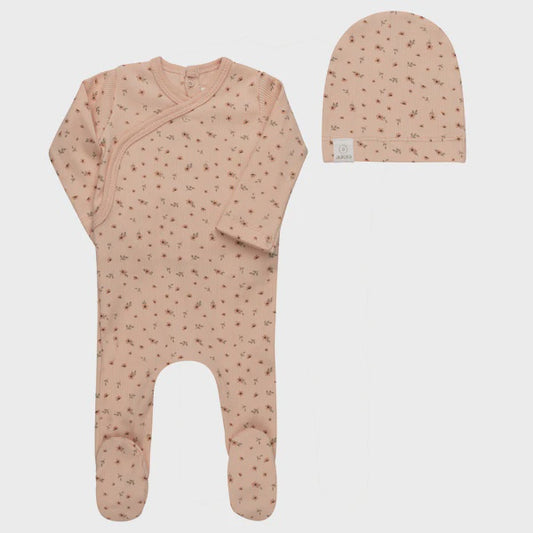 Aurora  Floral Rib Footie Set