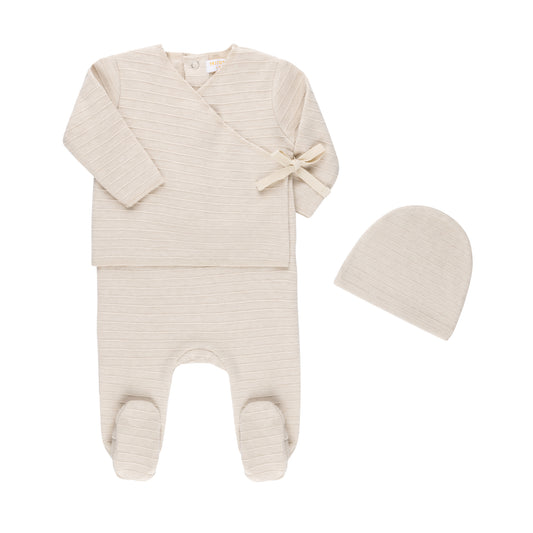 Tricot Bebe Heather Striped Footie and Hat