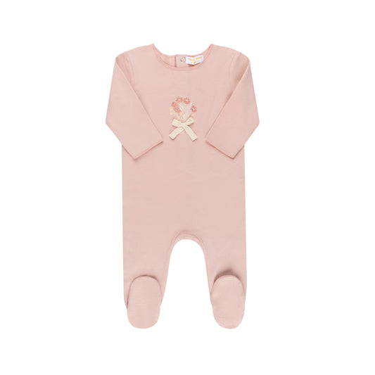 Tricot Bebe Flower Embroidered Footie
