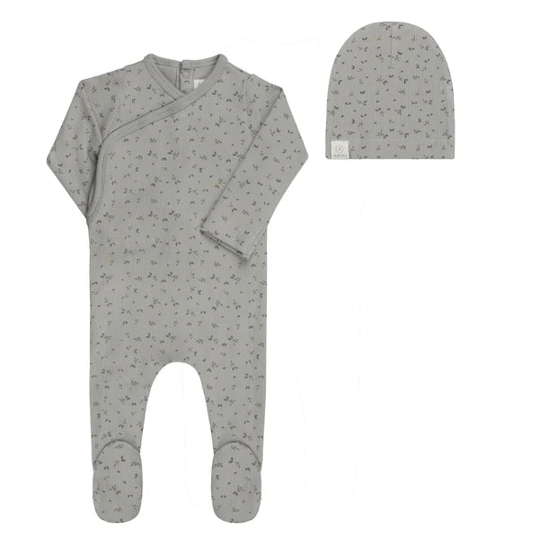 Aurora  Floral Rib Footie Set
