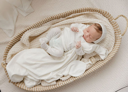 Ely's & Co. Pointelle Cream Bris Set + Bonnet +Blanket