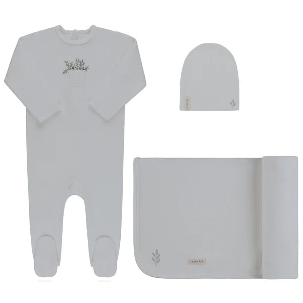 Ely's & Co. Velour Pocket Full of Flowers Layette Set