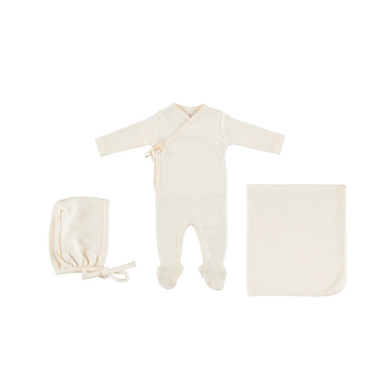 Bebe Organic Bebe Wrap Pointelle Overall Layette Set Aw26