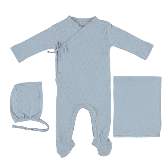 Bebe Organic Pointelle Heart Wrap Layette Set