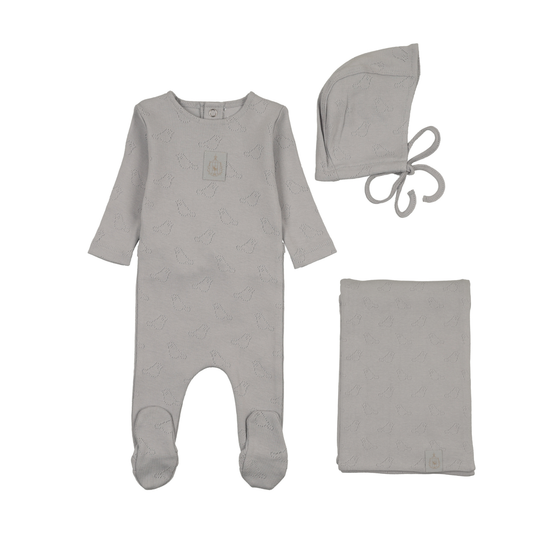 Bee and Dee Bird Pointelle Layette Set