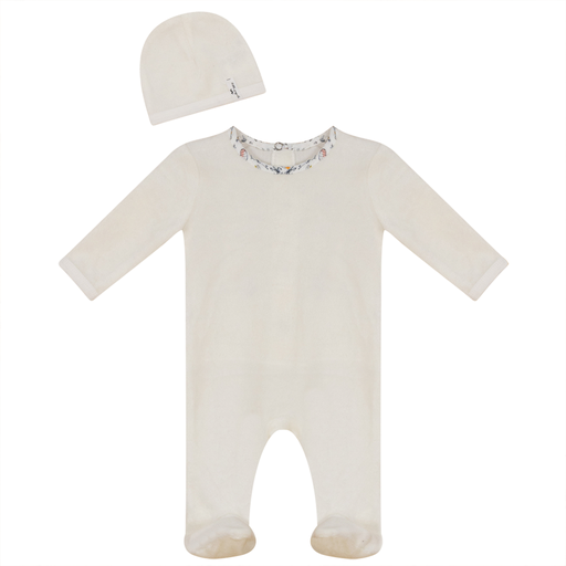 Little Fragile Print Trim Footie Layette Set