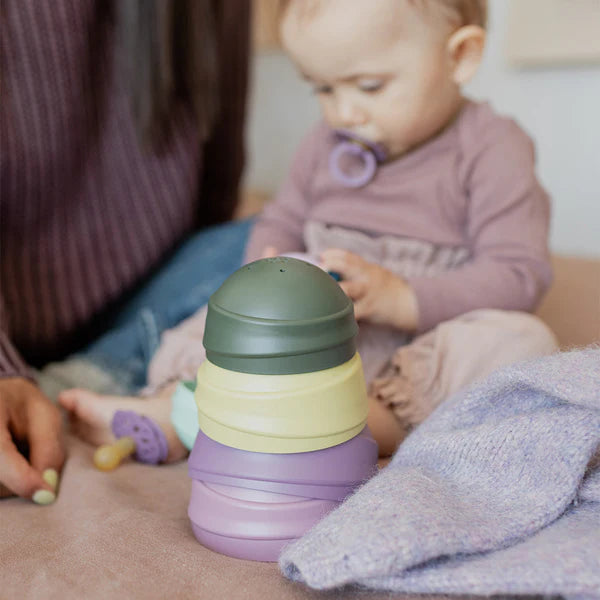 Bibs Wobbly Tower Pastel Rainbow