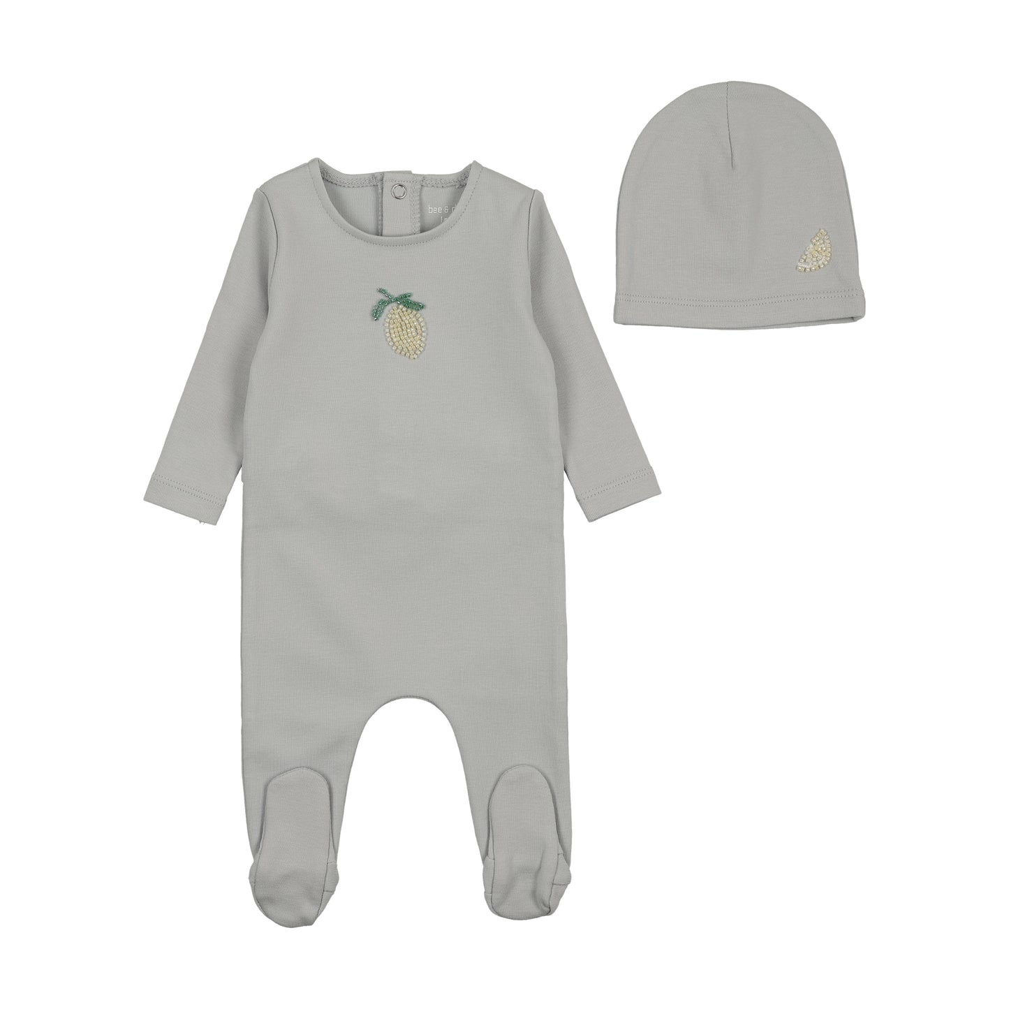 Bee and Dee Bead Applique Footie Set