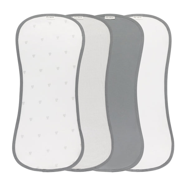 Ely's & Co. 4 Pack Jersey Absorbant Burp Cloths - Gingham Bear Collection