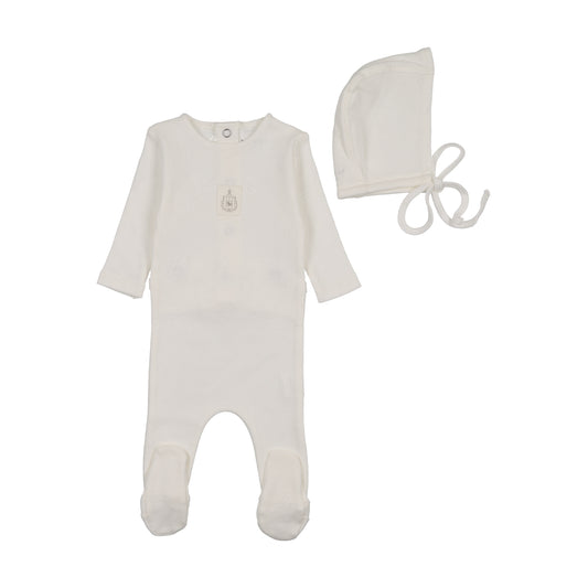 Bee and Dee Bird Pointelle Footie Set