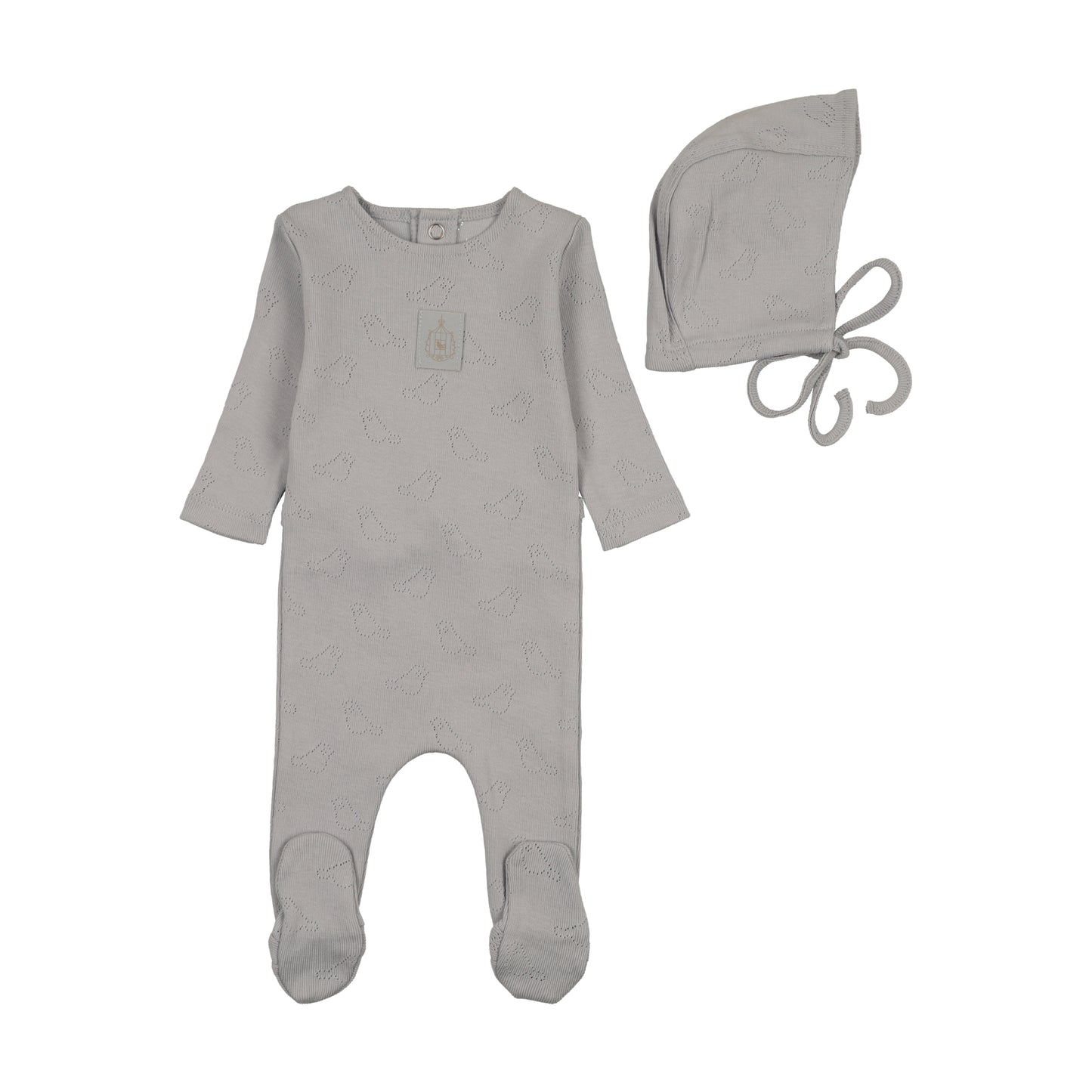 Bee and Dee Bird Pointelle Footie Set