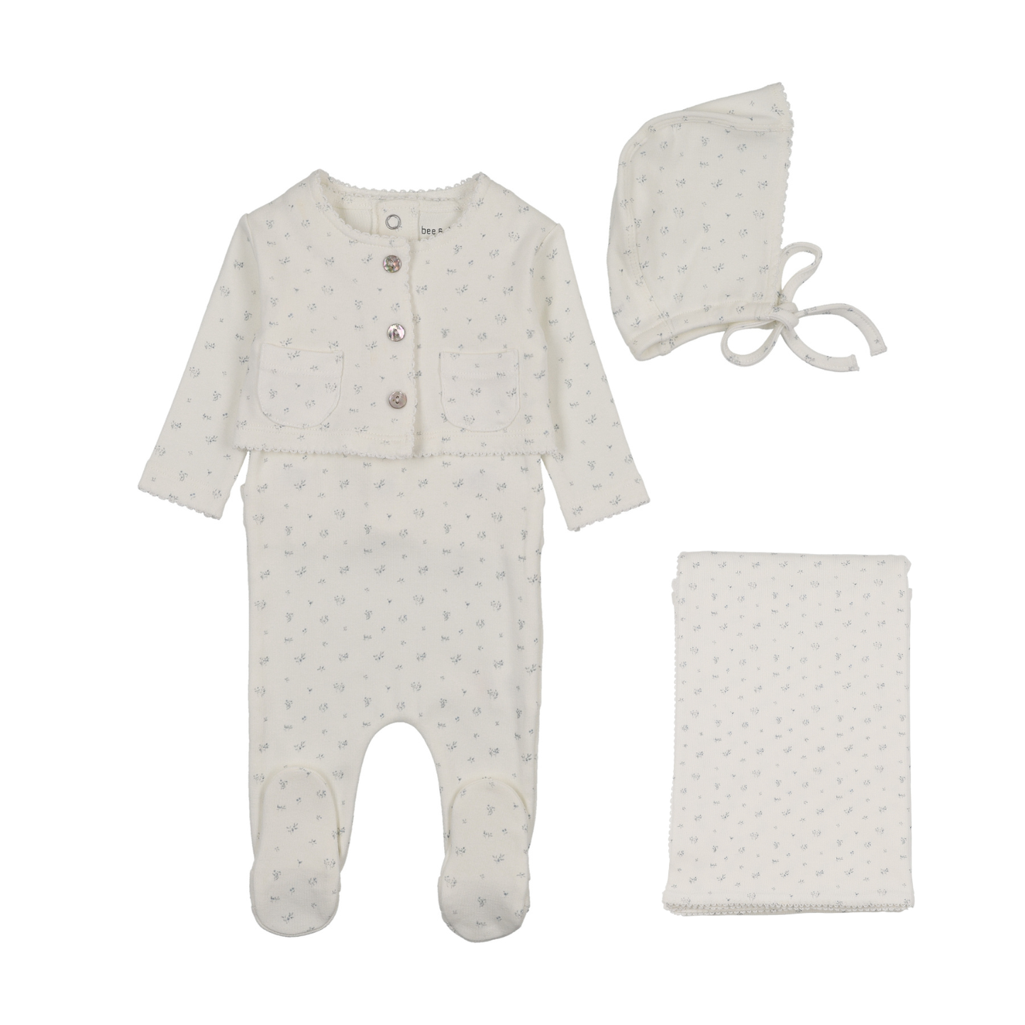 Bee and Dee Floral Cardigan Outfit + Blanket