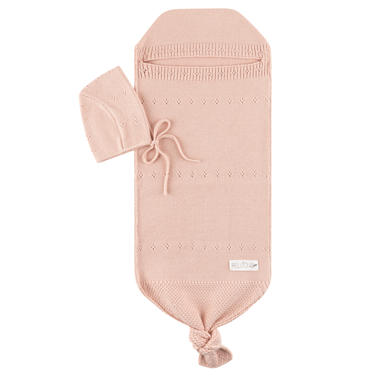 Peluche Pointelle Knit Cocoon & Bonnet