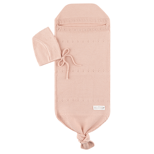 Peluche Pointelle Knit Cocoon & Bonnet