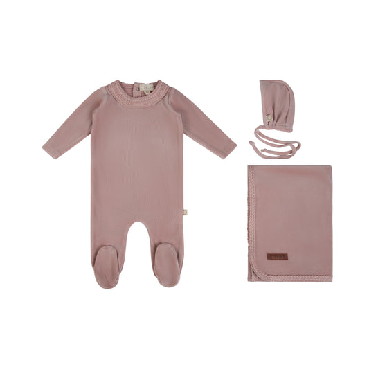 Citrine Crochet Neck Layette Set