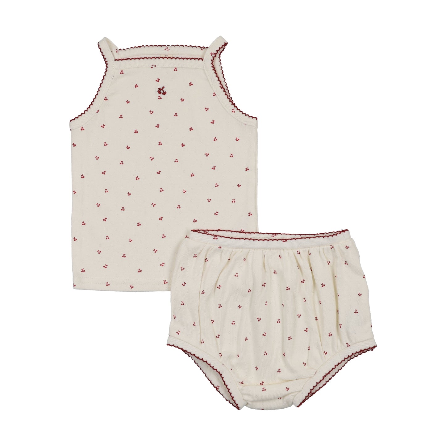 Lilette Cherry Pointelle Tank Set
