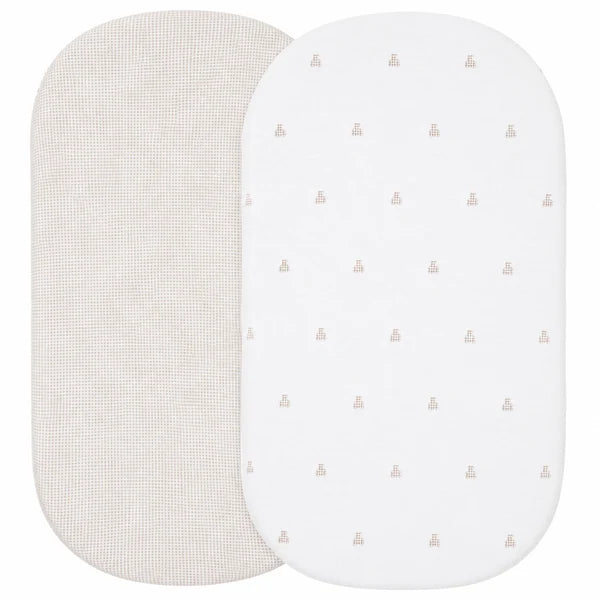 Ely's & Co.  2 Pack  Bassinet Jersey Sheets - Gingham Bear Collection
