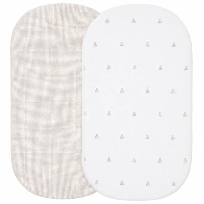 Ely's & Co.  2 Pack  Bassinet Jersey Sheets - Gingham Bear Collection